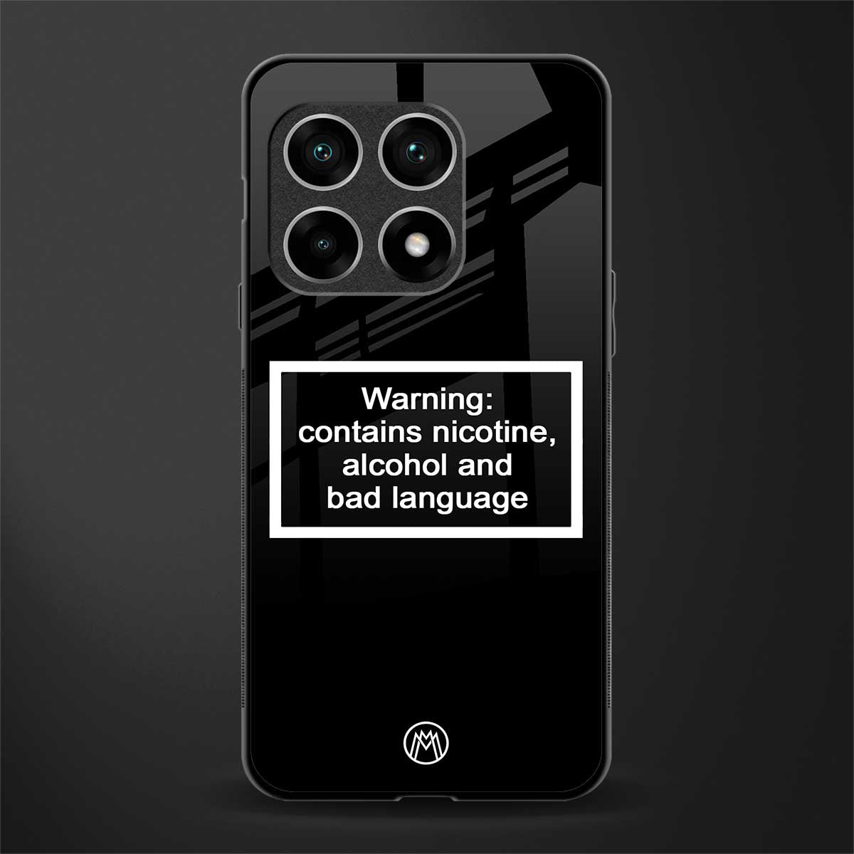 warning sign black edition glass case for oneplus 10 pro 5g image