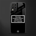 warning sign black edition back phone cover | glass case for samsung galaxy m33 5g