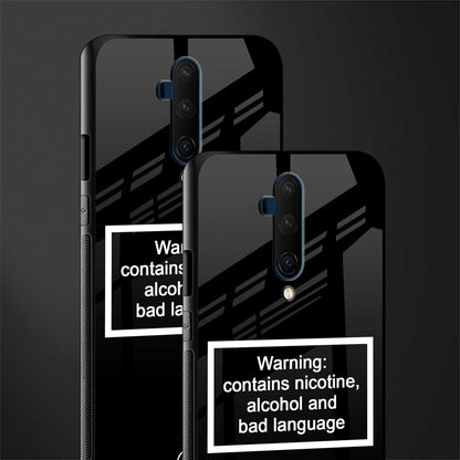warning sign black edition glass case for oneplus 7t pro image-2