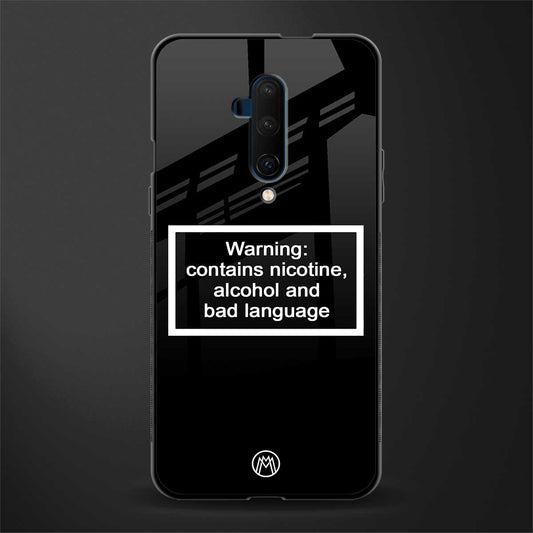 warning sign black edition glass case for oneplus 7t pro image
