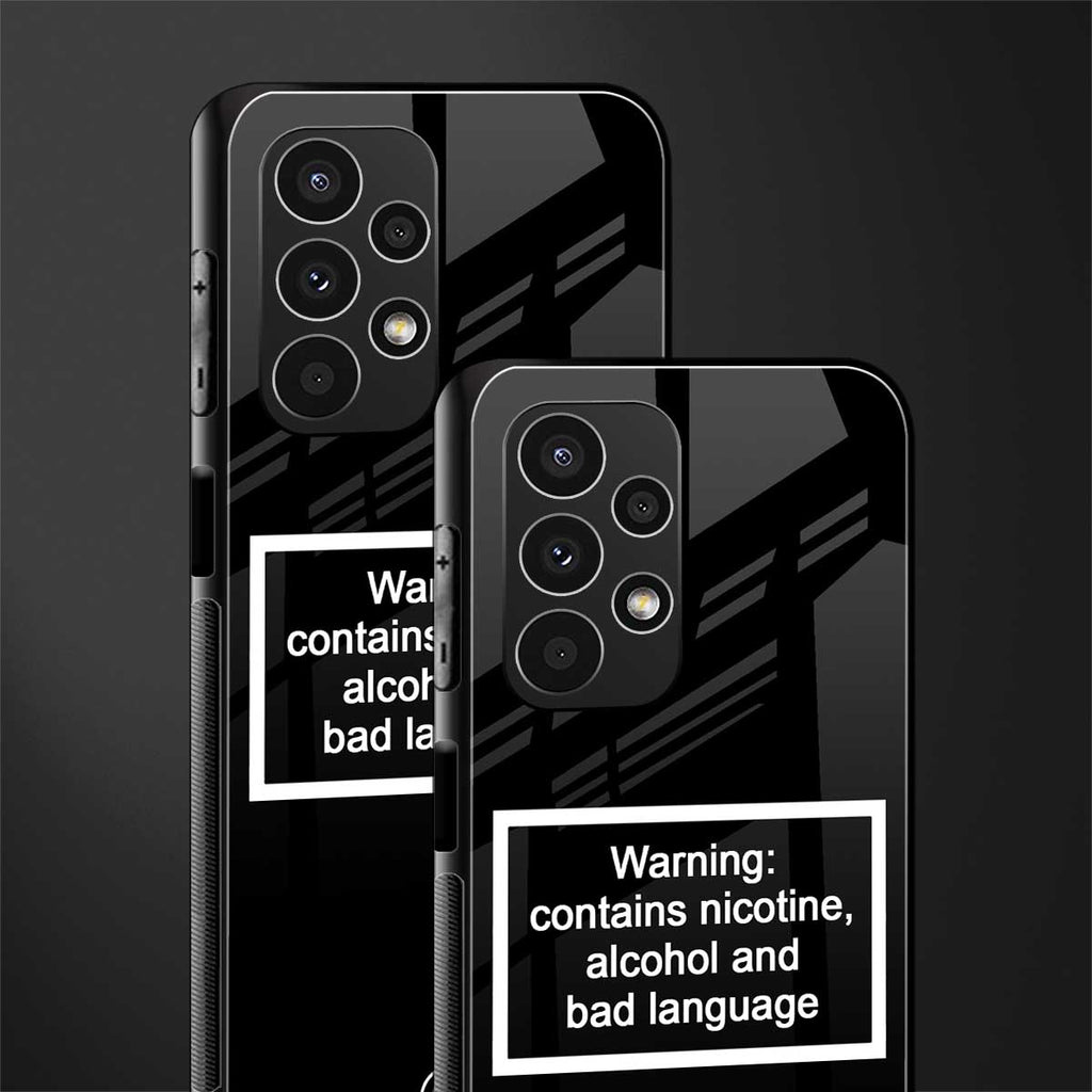 warning sign black edition back phone cover | glass case for samsung galaxy a13 4g