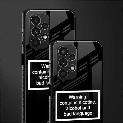 warning sign black edition back phone cover | glass case for samsung galaxy a13 4g