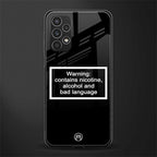 warning sign black edition back phone cover | glass case for samsung galaxy a13 4g
