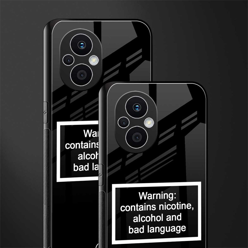 warning sign black edition back phone cover | glass case for oppo f21 pro 5g