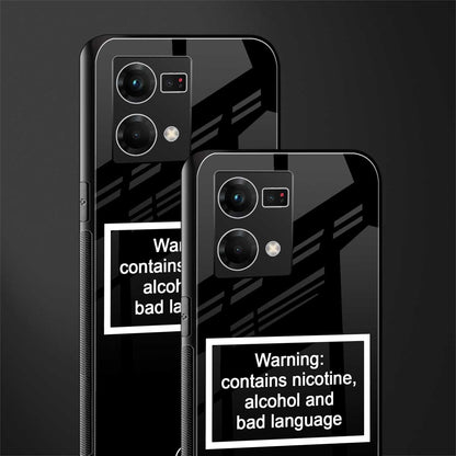 warning sign black edition back phone cover | glass case for oppo f21 pro 4g