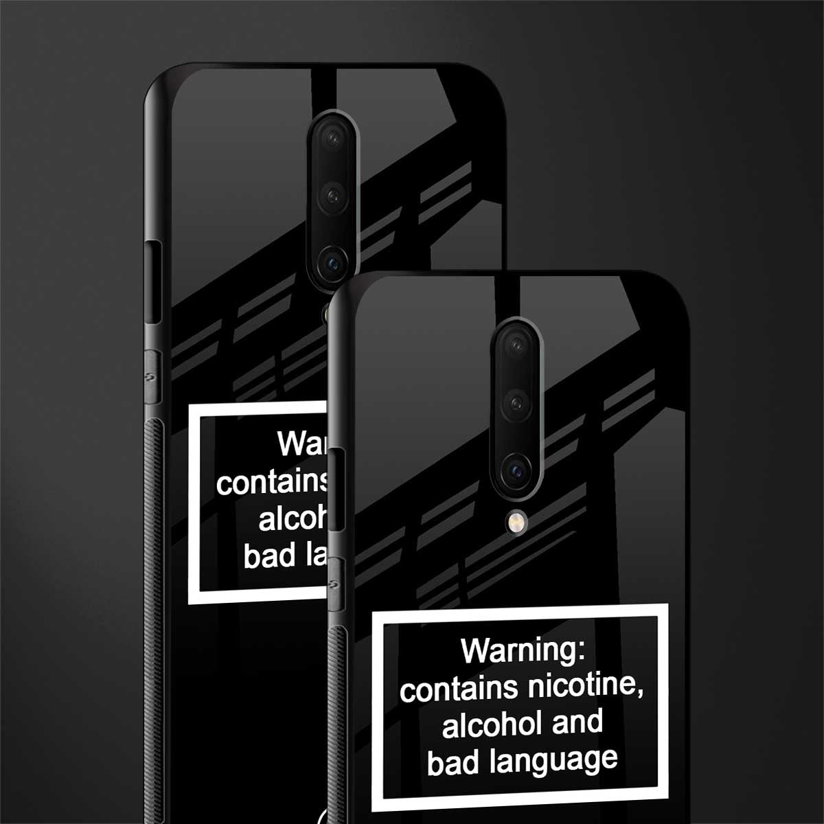 warning sign black edition glass case for oneplus 7 pro image-2