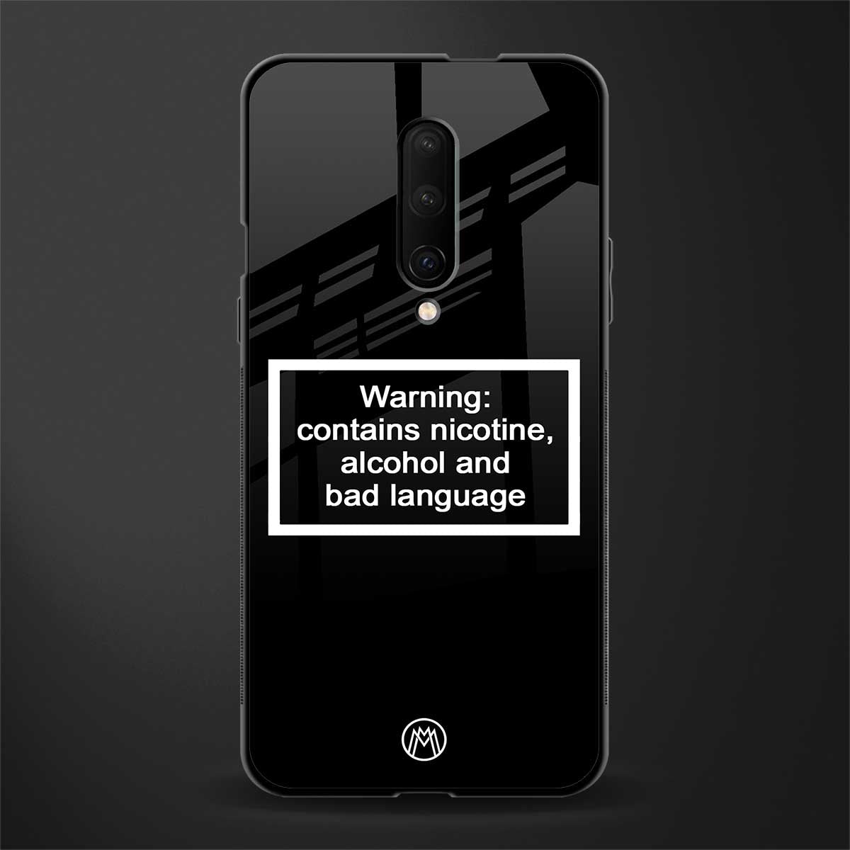 warning sign black edition glass case for oneplus 7 pro image