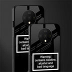 warning sign black edition glass case for oneplus 7t image-2