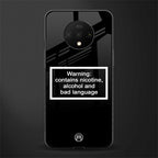 warning sign black edition glass case for oneplus 7t image