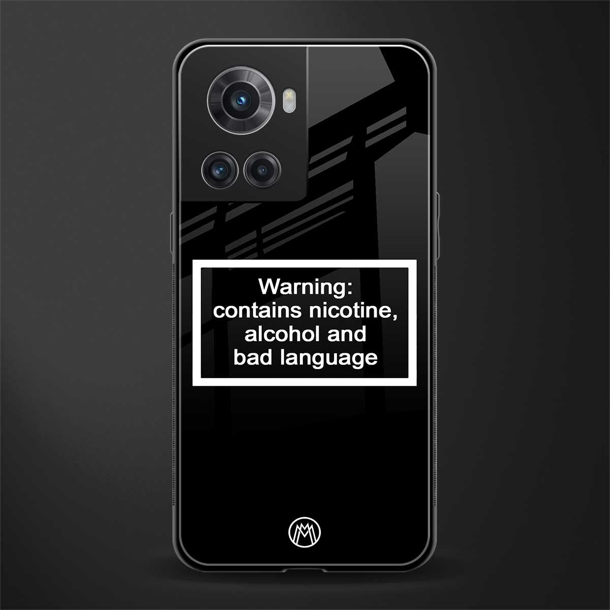 warning sign black edition back phone cover | glass case for oneplus 10r 5g
