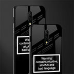 warning sign black edition glass case for oneplus 7 image-2