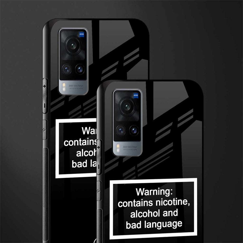 warning sign black edition glass case for vivo x60 image-2