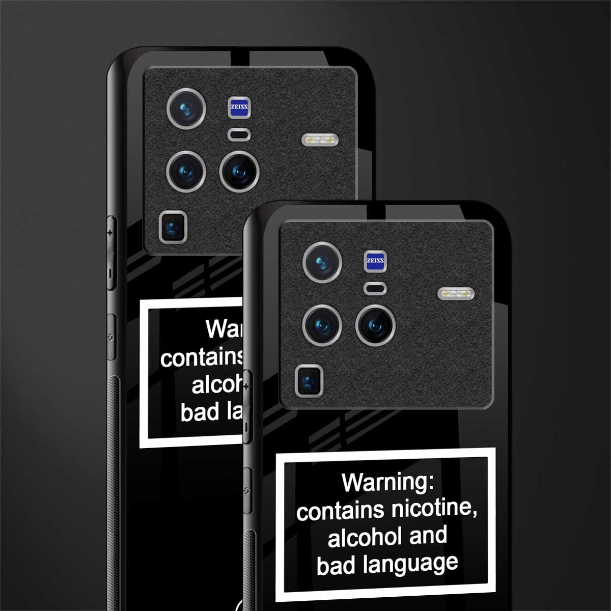 warning sign black edition glass case for vivo x80 pro 5g image-2
