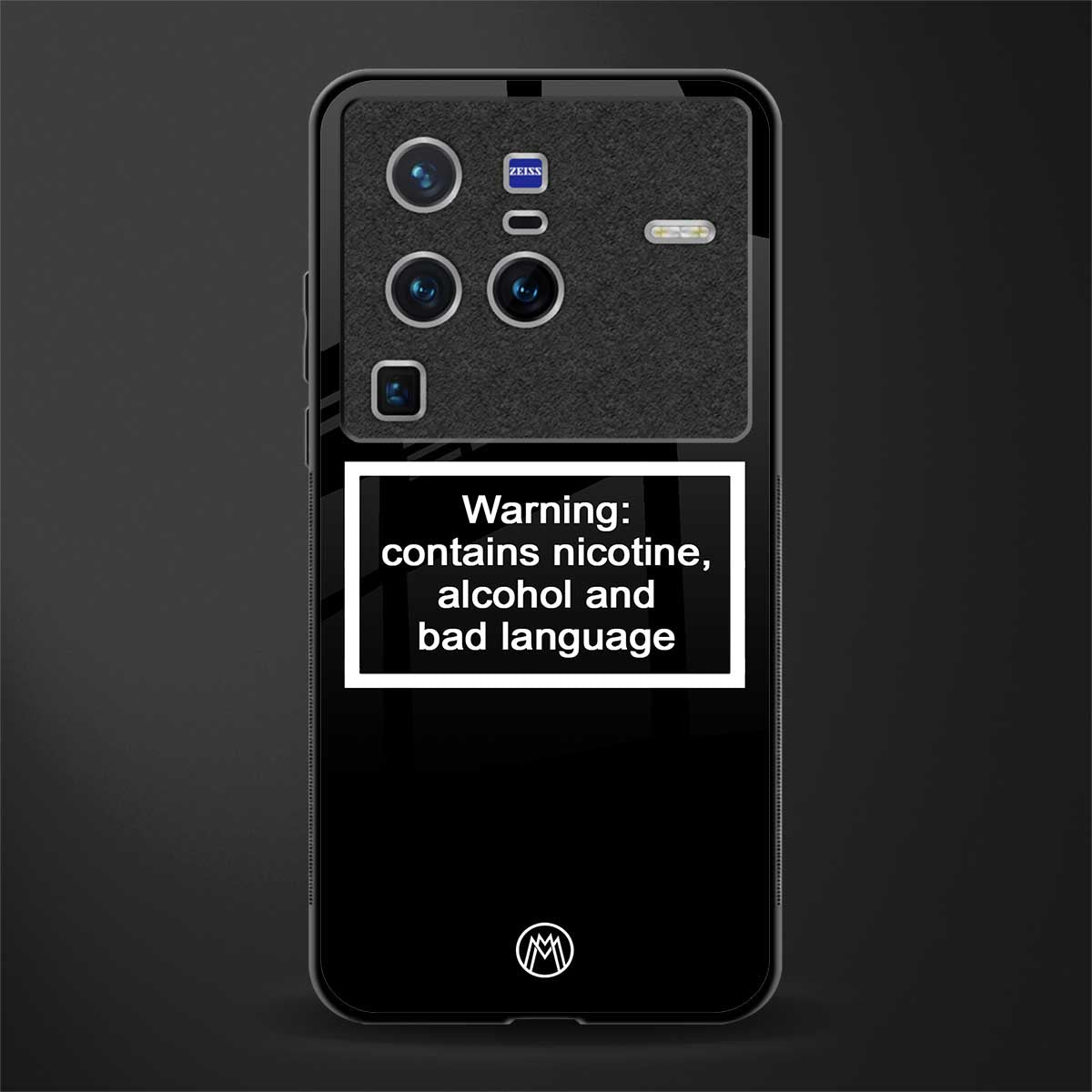 warning sign black edition glass case for vivo x80 pro 5g image