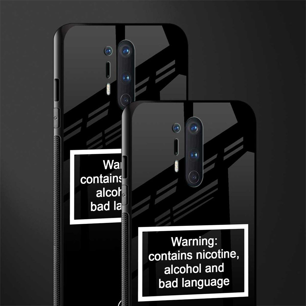 warning sign black edition glass case for oneplus 8 pro image-2