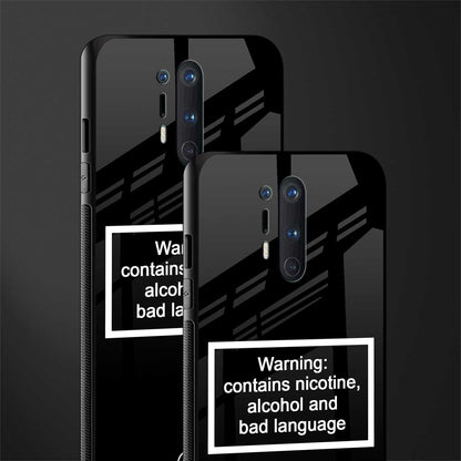 warning sign black edition glass case for oneplus 8 pro image-2