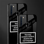 warning sign black edition glass case for samsung a21 image-2