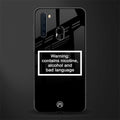 warning sign black edition glass case for samsung a21 image