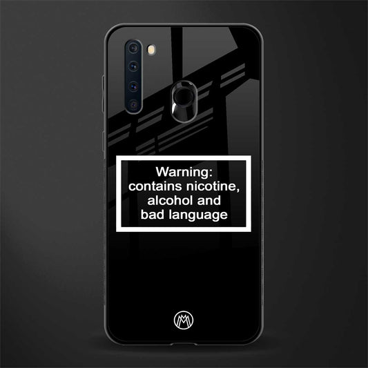 warning sign black edition glass case for samsung a21 image