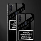 warning sign black edition glass case for samsung a11 image-2