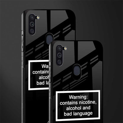 warning sign black edition glass case for samsung a11 image-2