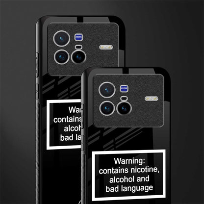 warning sign black edition glass case for vivo x80 image-2