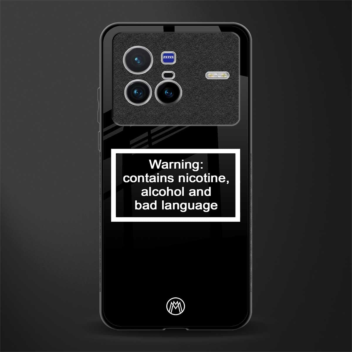 warning sign black edition glass case for vivo x80 image
