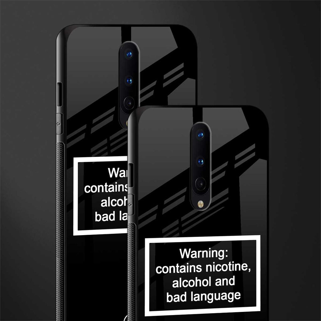 warning sign black edition glass case for oneplus 8 image-2