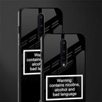warning sign black edition glass case for oneplus 8 image-2
