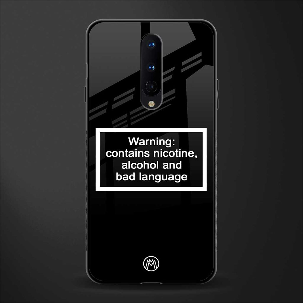 warning sign black edition glass case for oneplus 8 image
