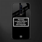 warning sign black edition glass case for oneplus 8 image