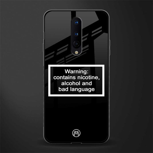 warning sign black edition glass case for oneplus 8 image