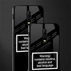 warning sign black edition glass case for oneplus 6t image-2