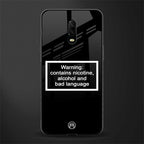 warning sign black edition glass case for oneplus 6t image