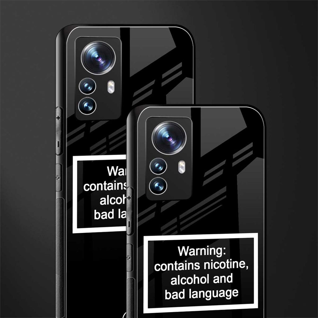 warning sign black edition back phone cover | glass case for xiaomi 12 pro