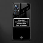 warning sign black edition back phone cover | glass case for xiaomi 12 pro