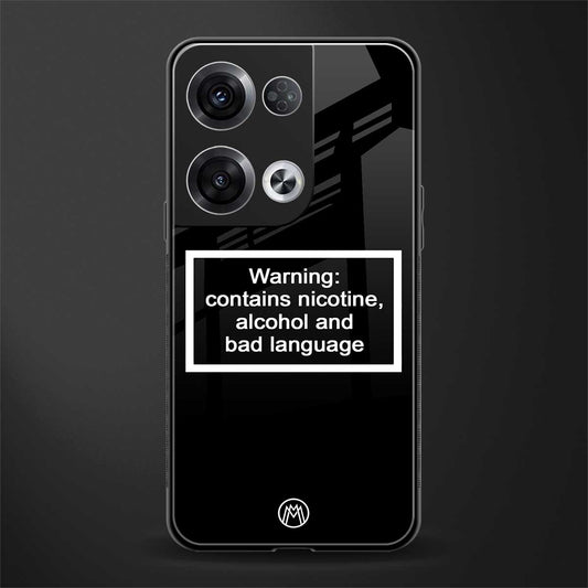warning sign black edition back phone cover | glass case for oppo reno 8