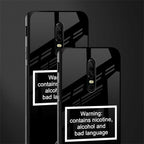 warning sign black edition glass case for oneplus 6 image-2