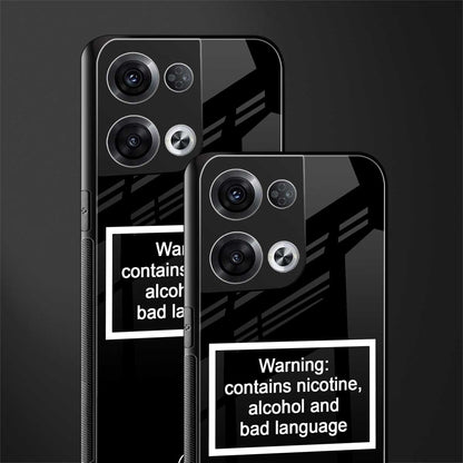 warning sign black edition back phone cover | glass case for oppo reno 8 pro