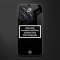 warning sign black edition back phone cover | glass case for oneplus 10t