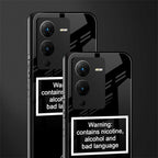 warning sign black edition back phone cover | glass case for vivo v25 pro 5g