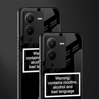 warning sign black edition back phone cover | glass case for vivo v25 pro 5g