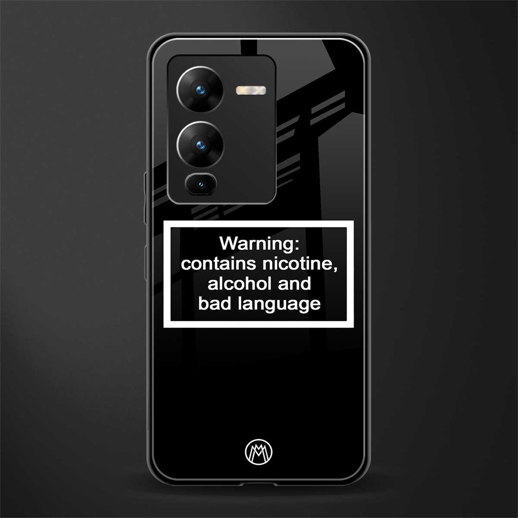 warning sign black edition back phone cover | glass case for vivo v25 pro 5g