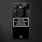 warning sign black edition back phone cover | glass case for vivo v25 pro 5g