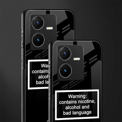 warning sign black edition back phone cover | glass case for vivo y22