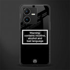 warning sign black edition back phone cover | glass case for vivo y22