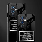 warning sign black edition back phone cover | glass case for oneplus 9