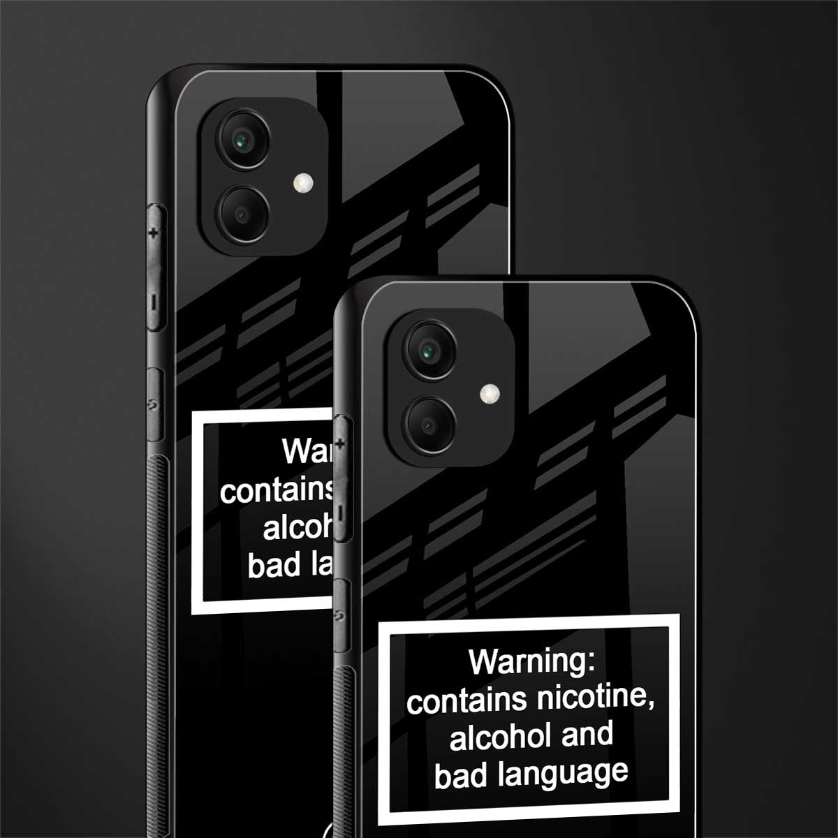 warning sign black edition back phone cover | glass case for samsung galaxy a04