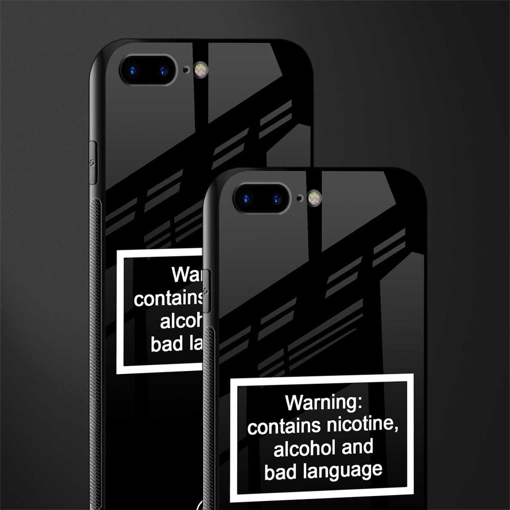 warning sign black edition glass case for iphone 7 plus image-2