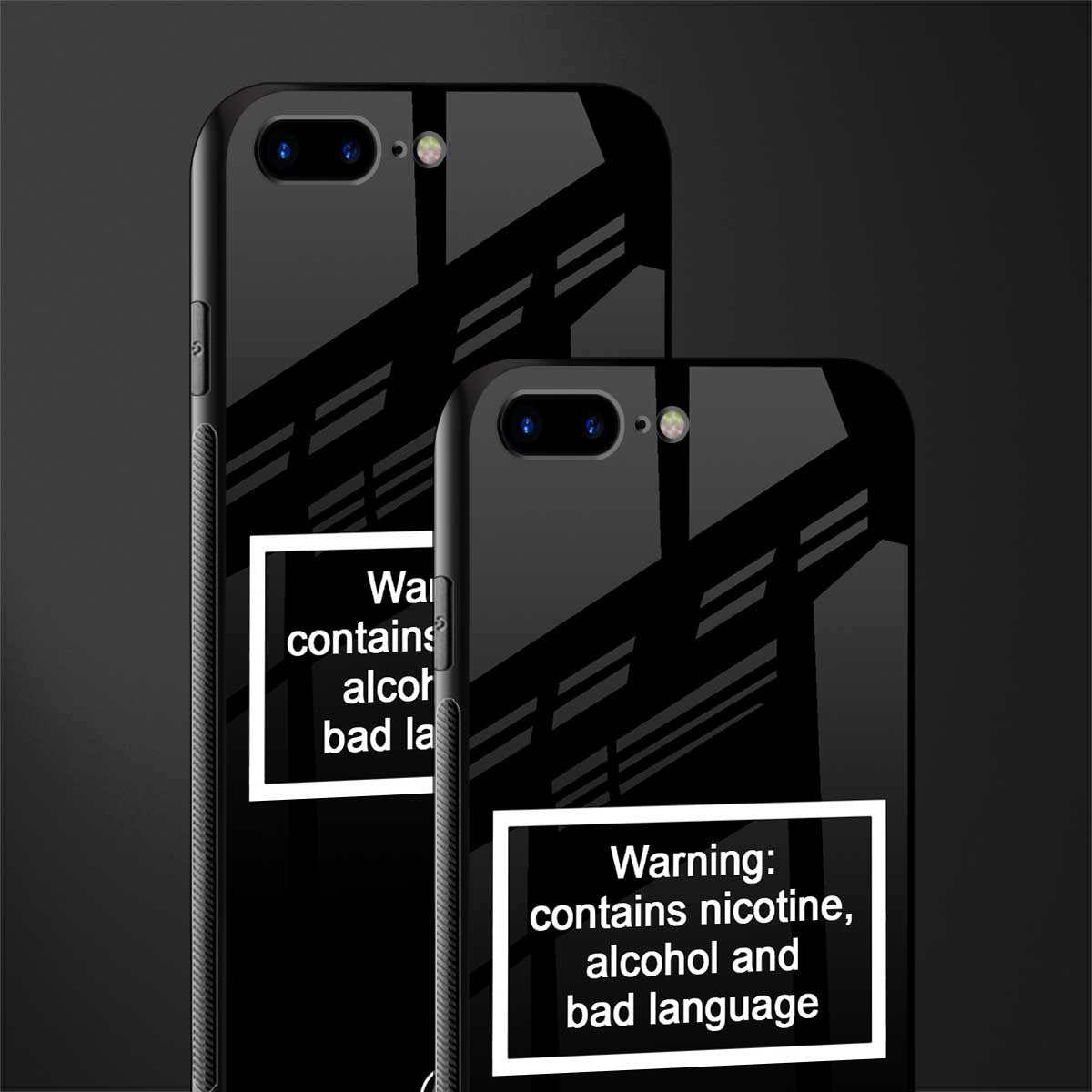 warning sign black edition glass case for iphone 8 plus image-2